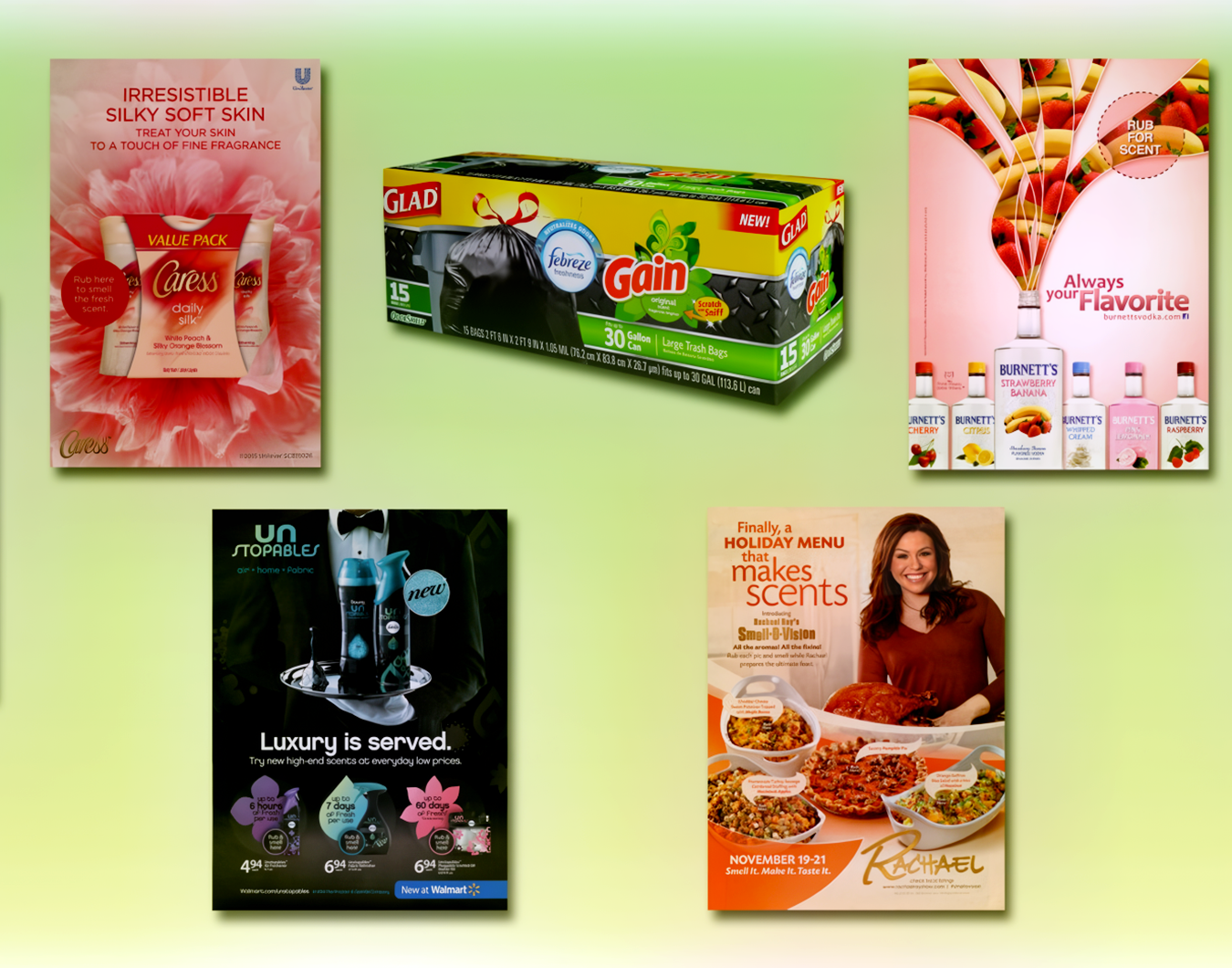 You don't have to be a perfume maker to use scent sampling to your advantage. You can use it on everything from magazine ads to garbage bag packaging.